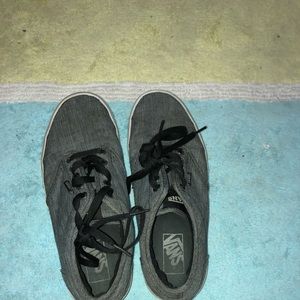 Grey on white canvas vans size 7.5